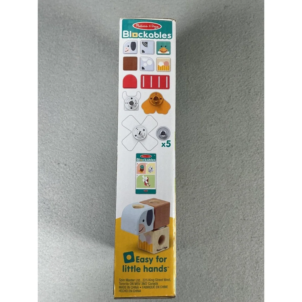 Melissa & Doug Blockables Farm Friends Wooden 16 Piece Snap & Play Set Toddler